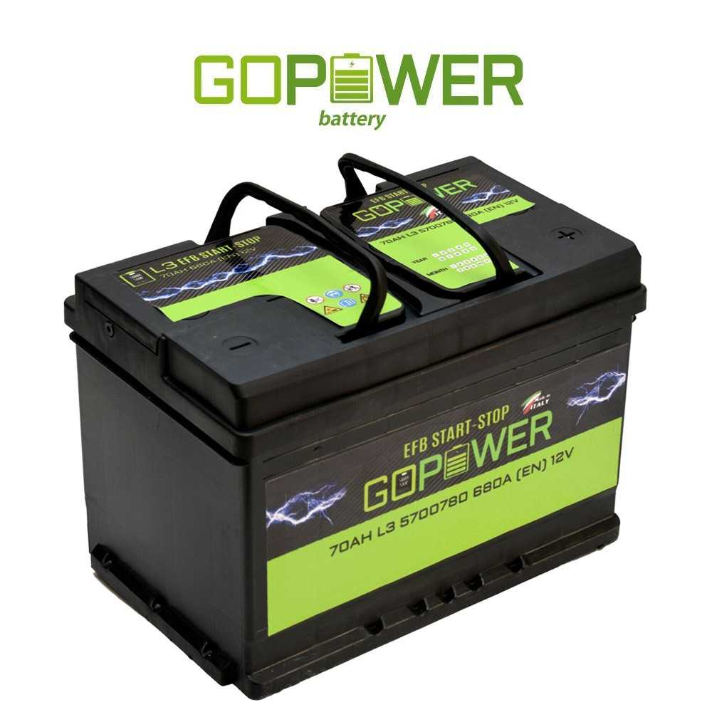 Batteria Auto GoPower 70Ah Start e Stop EFB 680EN