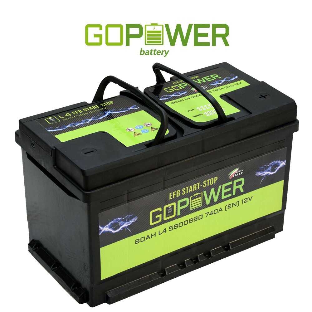 Batteria Auto GoPower 80Ah Start e Stop EFB 740EN